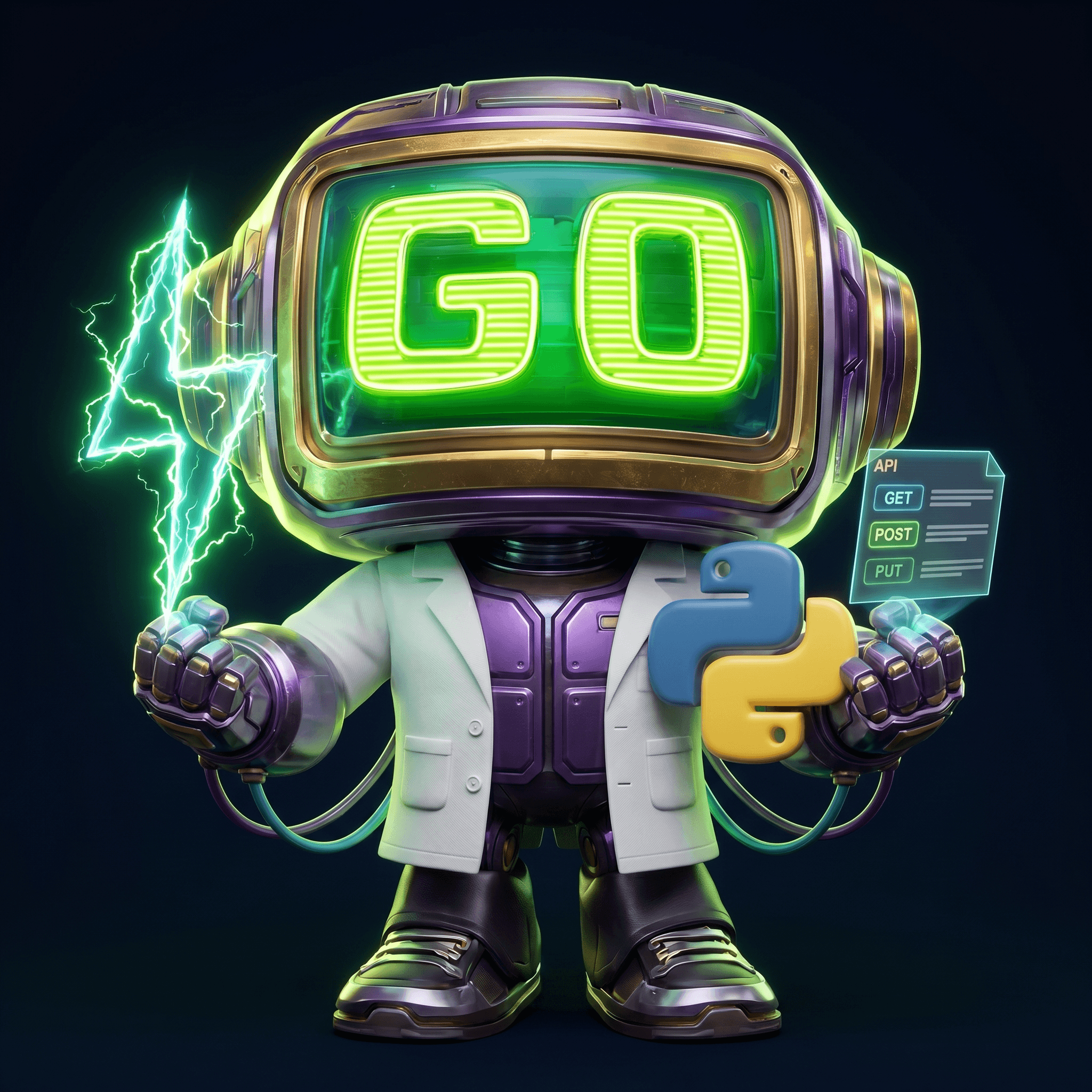 Mascot illustration · Python + FastAPI